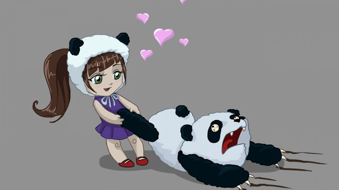 fond d'écran anime panda,dessin animé,dessin animé,panda,illustration,animation