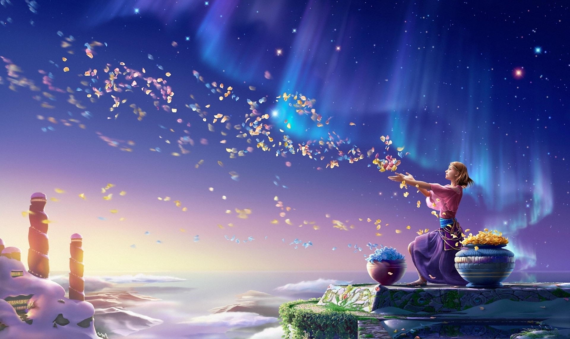 moving wallpapers for girls,sky,cg artwork,animation,illustration,fictional character