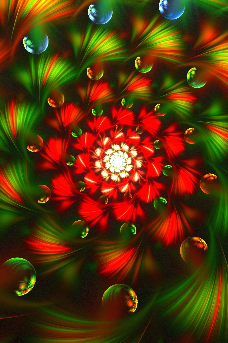 papel tapiz de flores en movimiento,verde,rojo,arte fractal,modelo,planta