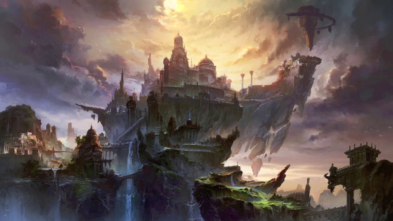 castle in the sky wallpaper,action adventure game,strategy video game,cg artwork,sky,adventure game