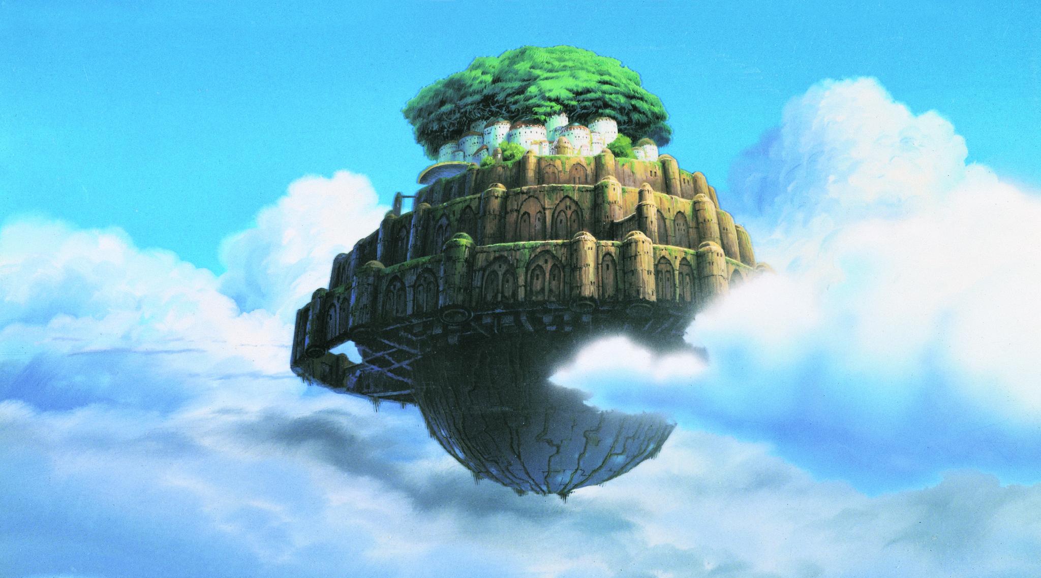 castle in the sky wallpaper,natural landscape,sky,world,cloud,animation