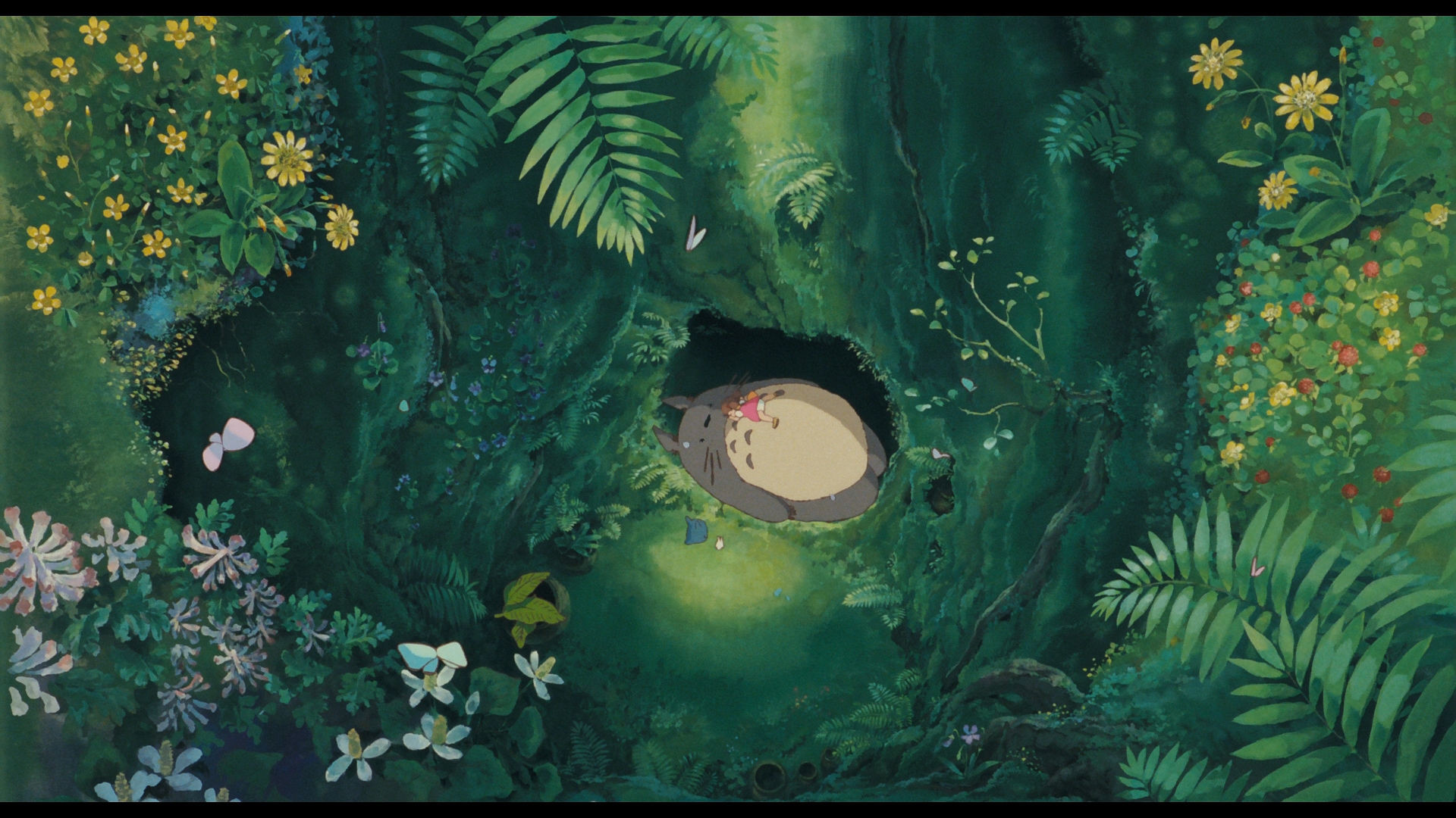 fondo de pantalla de hayao miyazaki,naturaleza,verde,selva,pintura,arte