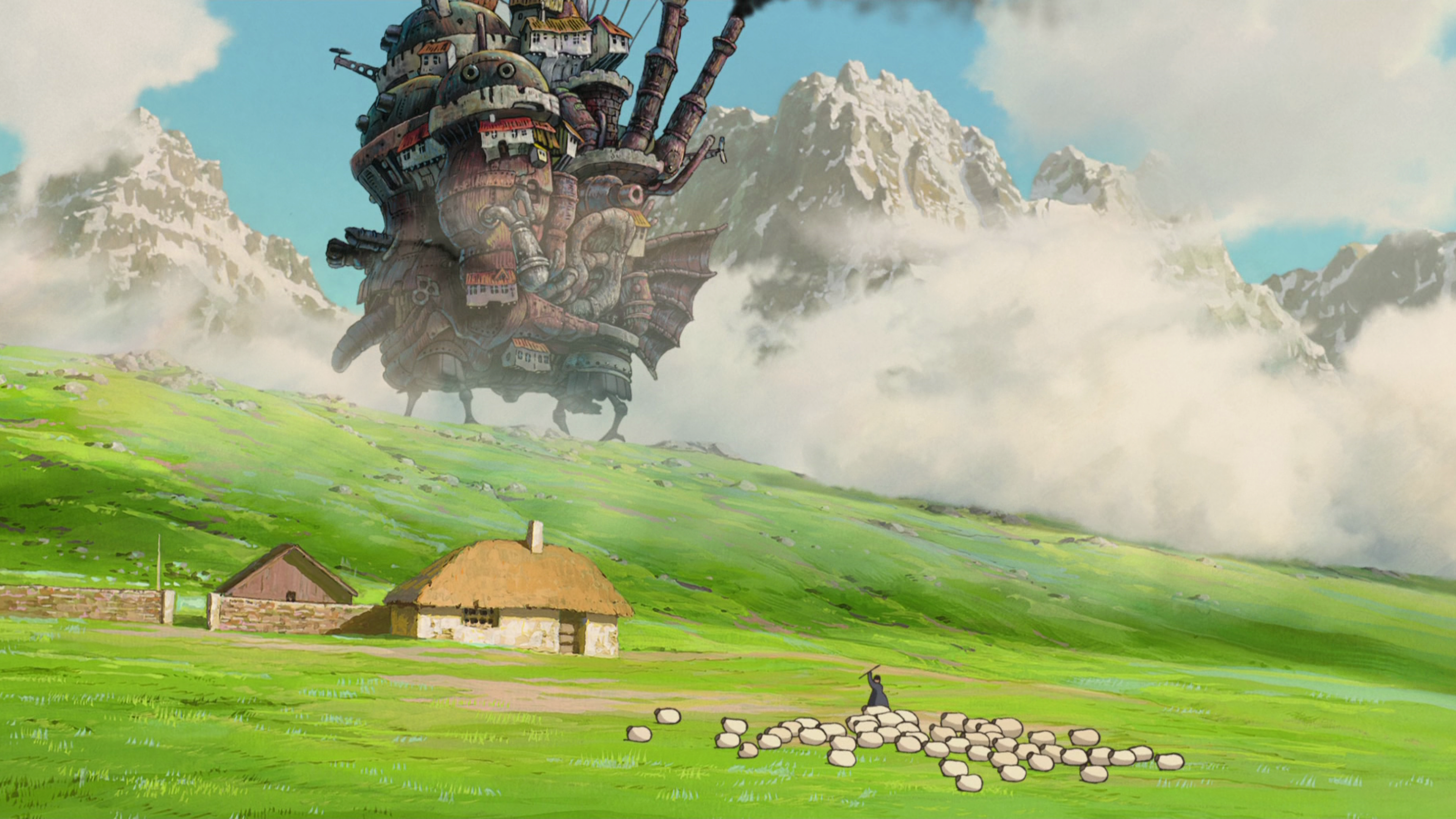 fondo de pantalla de hayao miyazaki,paisaje natural,pradera,césped,cielo,paisaje