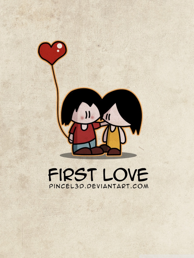first love wallpaper,cartoon,animated cartoon,text,illustration,love