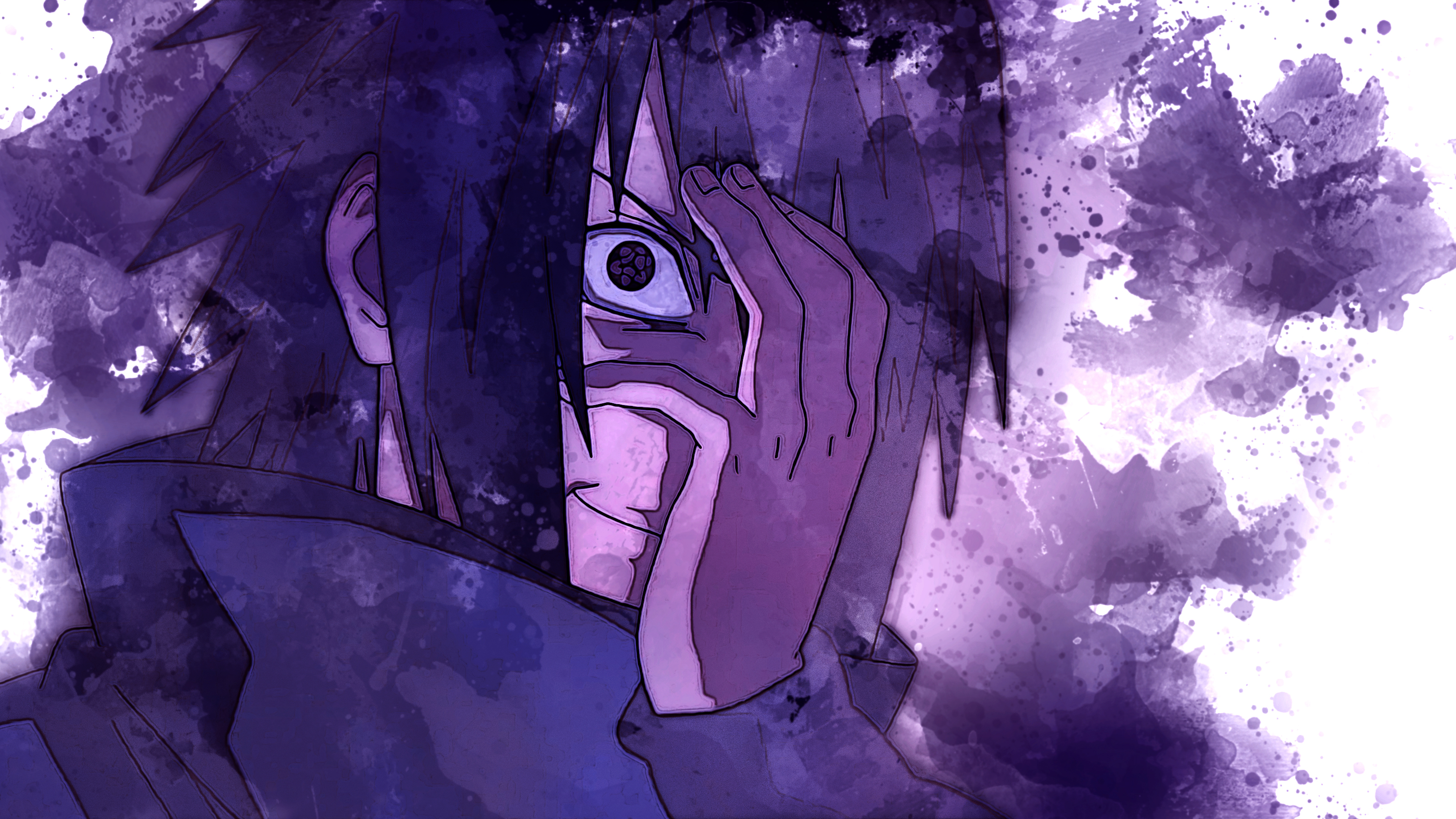 fond d'écran sasuke sharingan,violet,violet,oeuvre de cg,illustration,conception graphique
