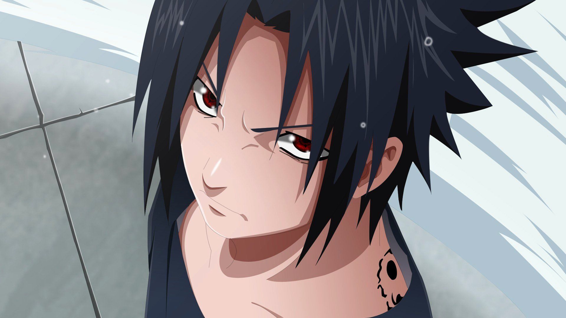 fond d'écran sasuke sharingan,cheveux,visage,dessin animé,anime,bouche