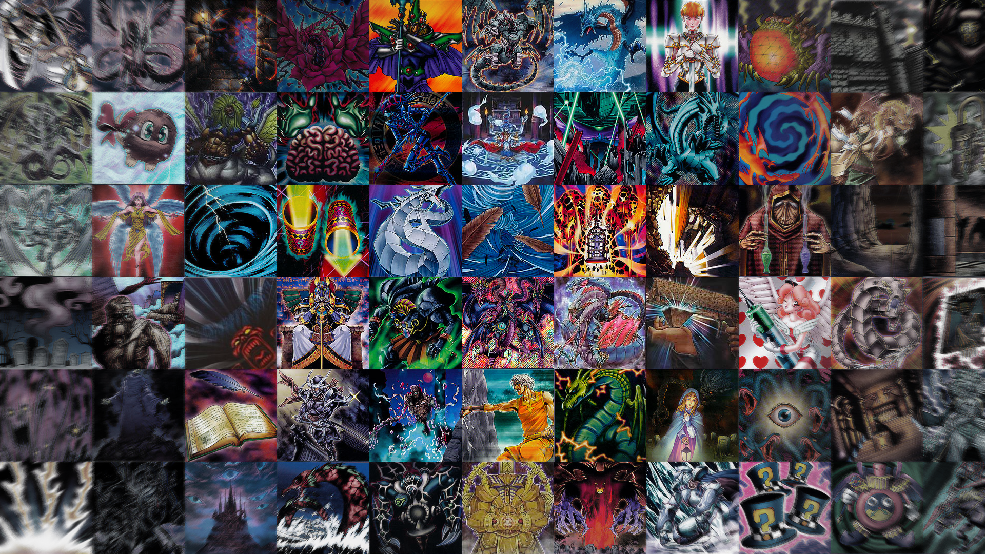 fondo de pantalla de tarjeta yugioh,colorido,arte,collage,colección,artes visuales