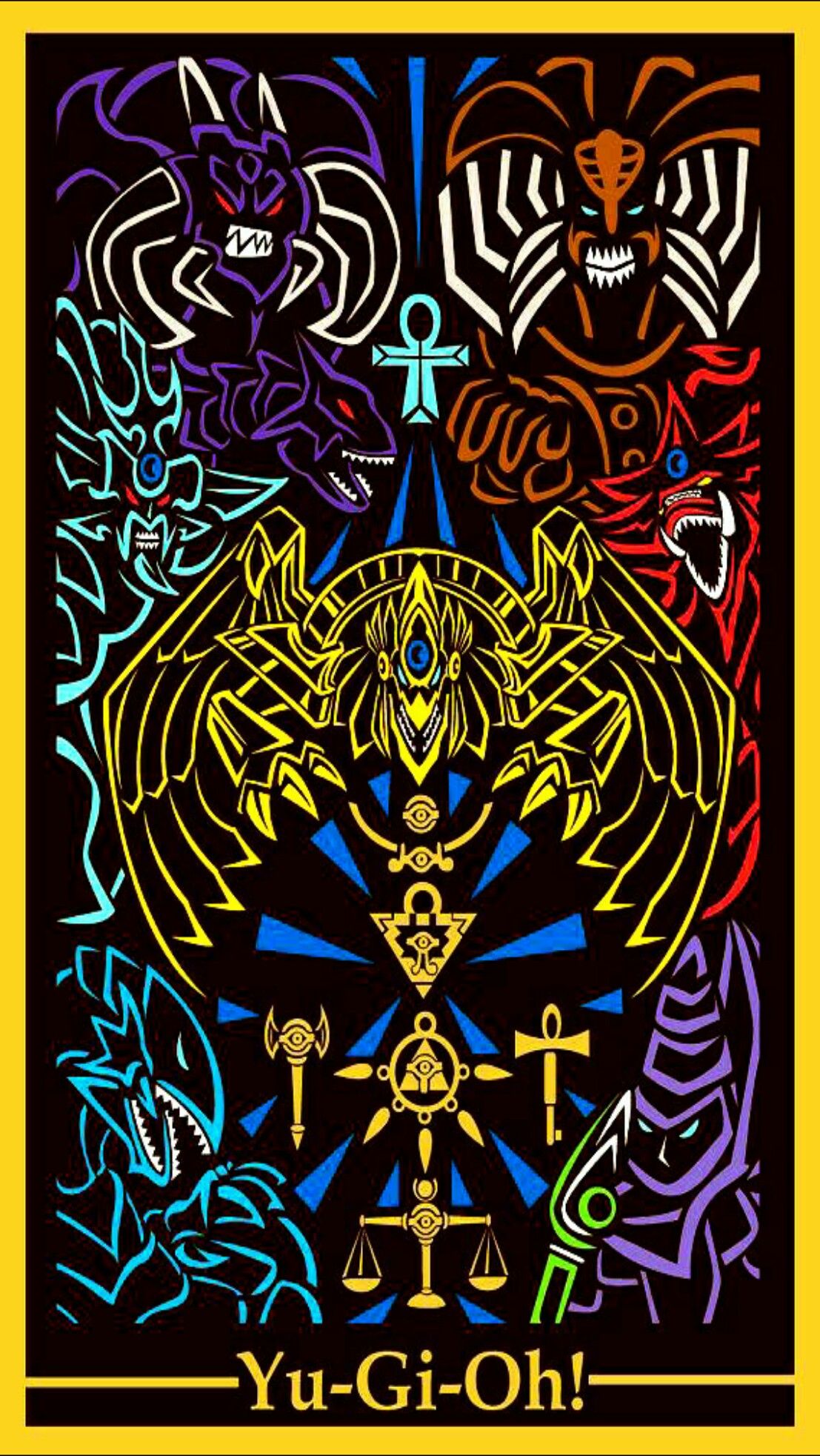 yugioh card wallpaper,psychedelic art,visual arts,pattern,symmetry,art