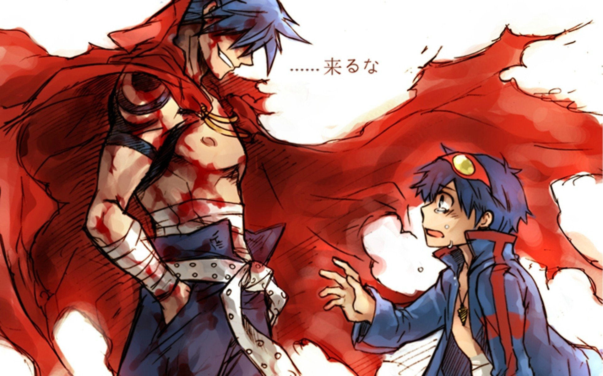 kamina wallpaper,cartoon,anime,cg artwork,fictional character,illustration