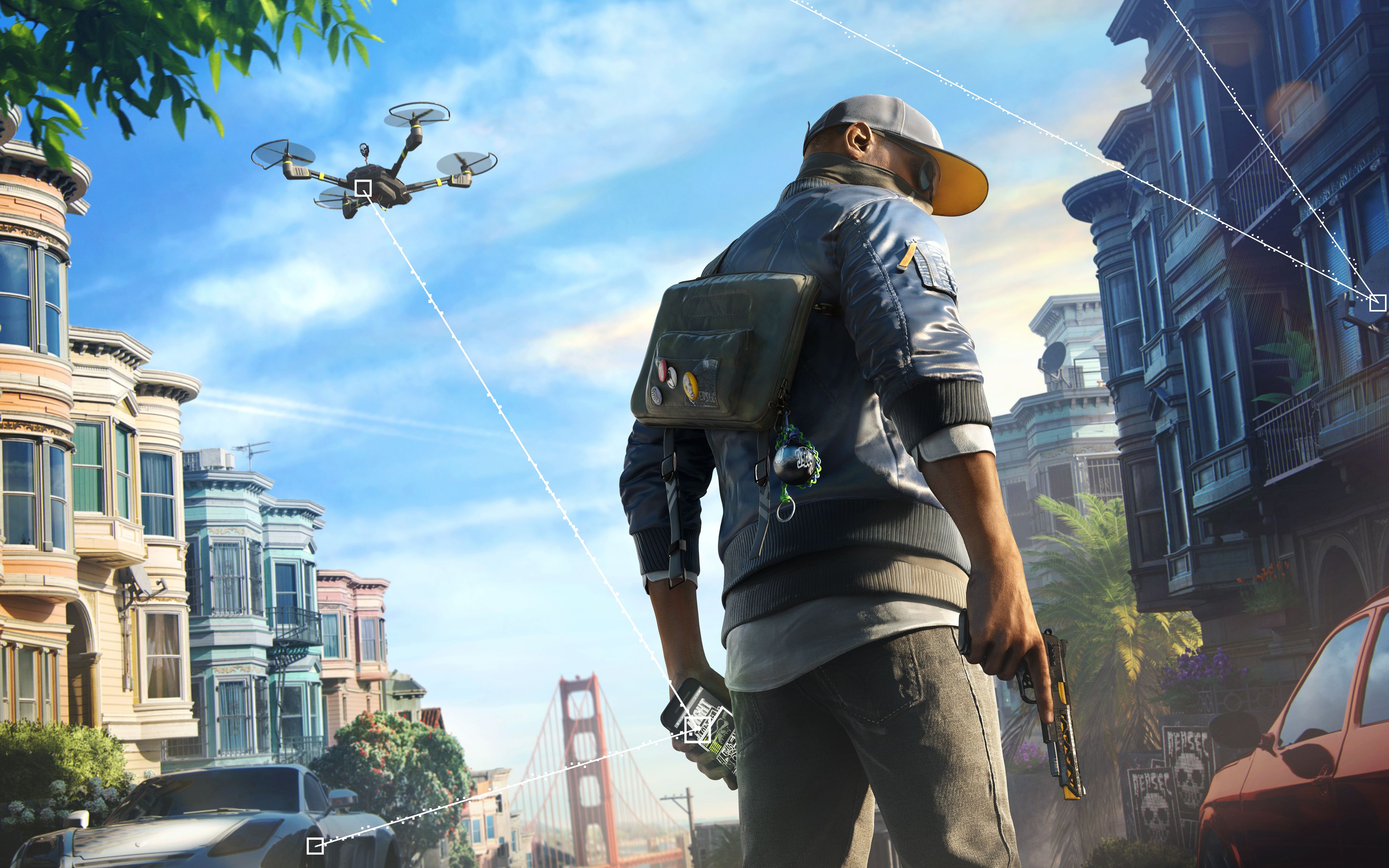 watch dogs 2 wallpaper 4k,tree,photography,screenshot,pc game,city