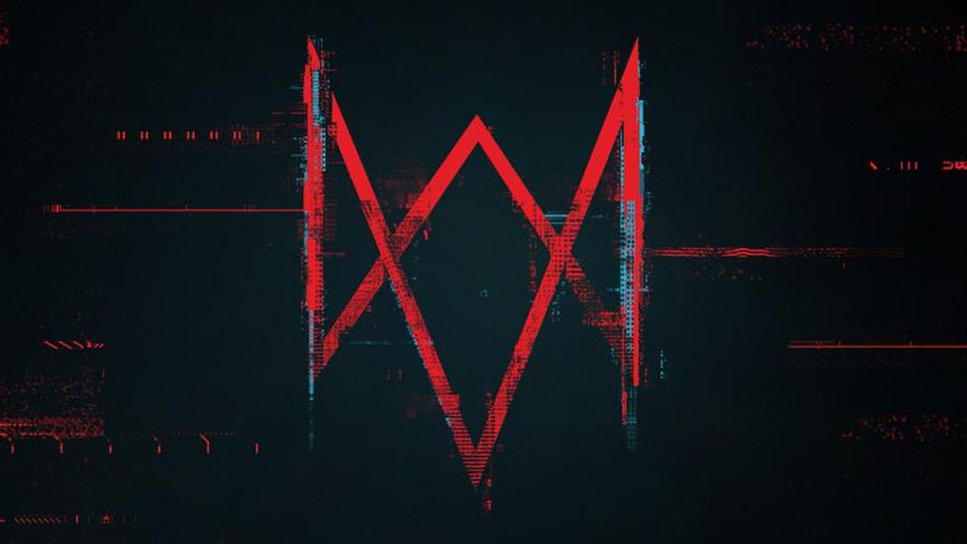 watch dogs logo wallpaper,red,black,text,font,design