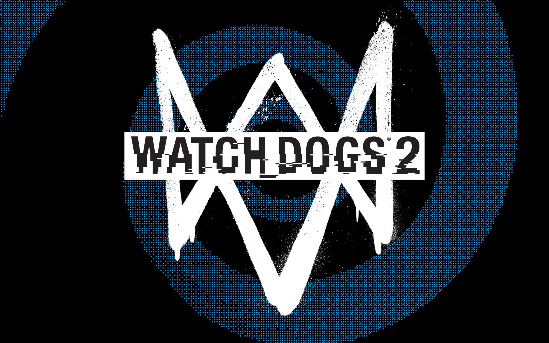 watch dogs logo wallpaper,schriftart,grafik,emblem,erfundener charakter,elektrisches blau