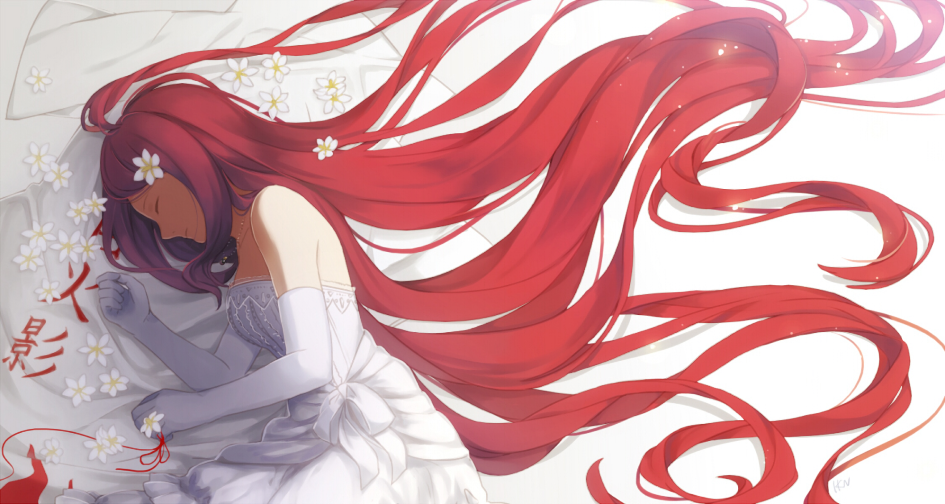 uzumaki wallpaper,red,cg artwork,anime,cartoon,long hair