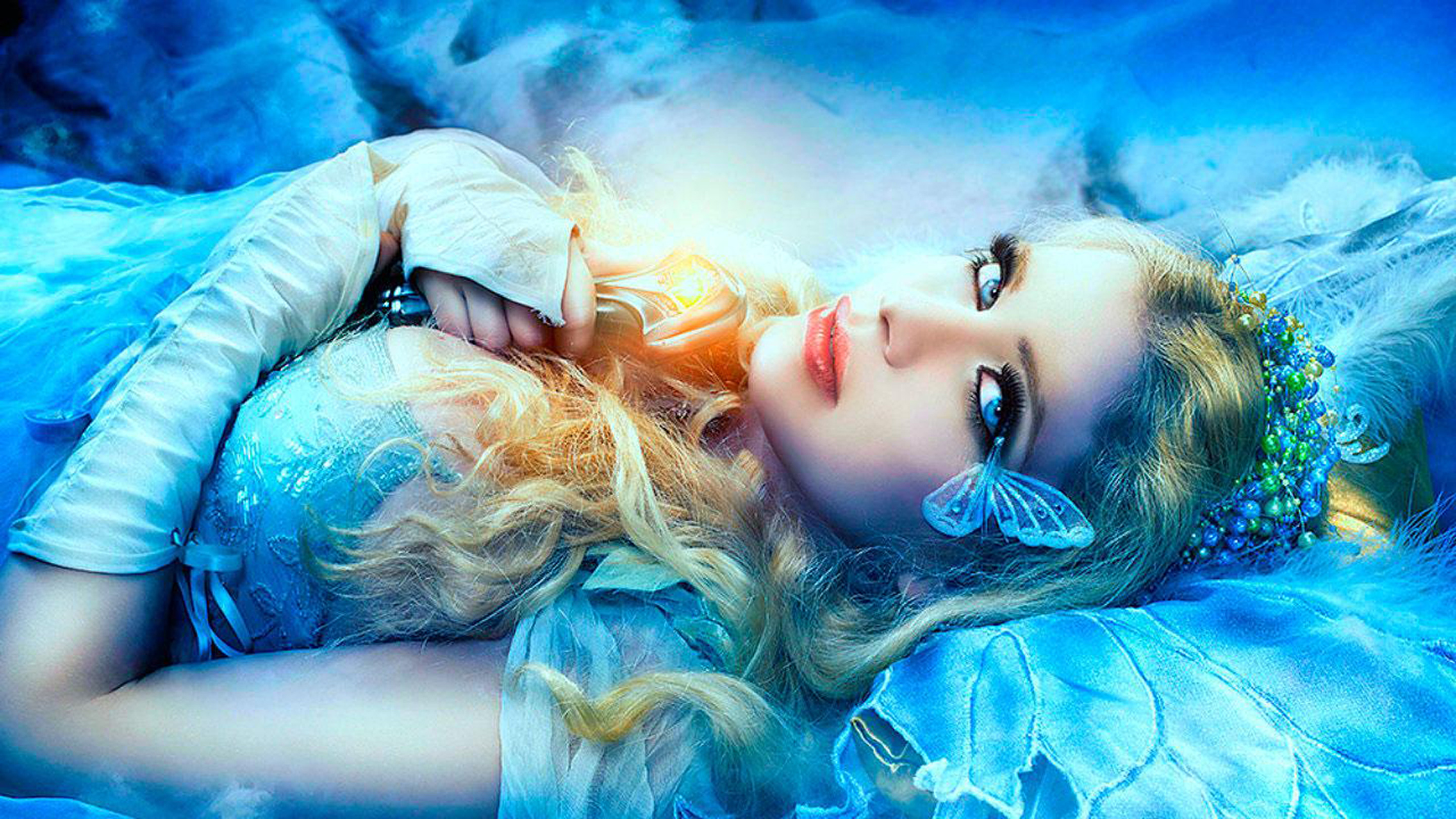 beautiful lips hd wallpapers,blue,beauty,sky,daydream,photography