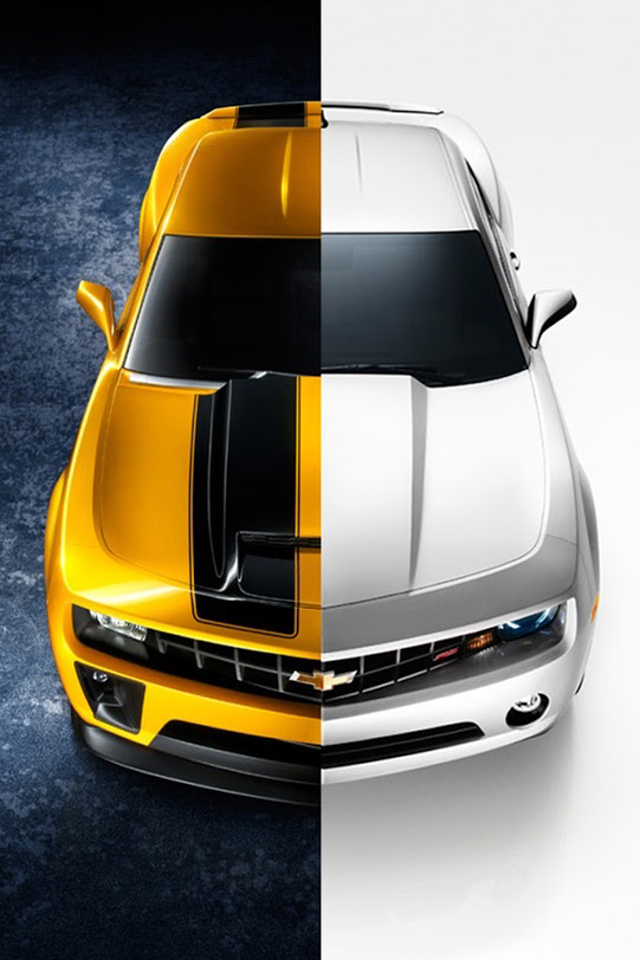 camaro iphone fondo de pantalla,vehículo terrestre,vehículo,coche,amarillo,capucha