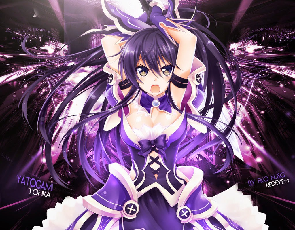 tohka yatogami tapete,anime,cg kunstwerk,lila,violett,karikatur