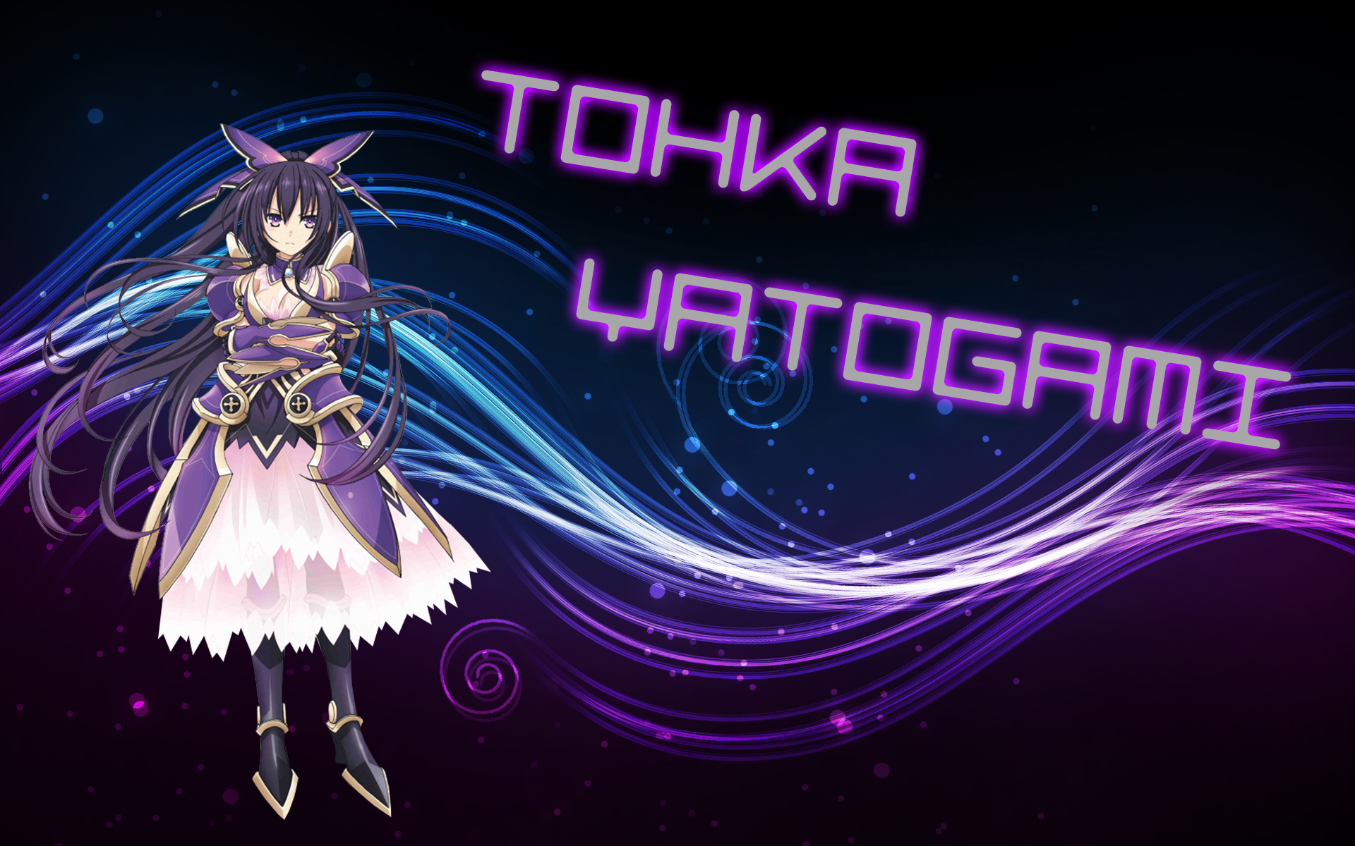 fond d'écran tohka yatogami,violet,violet,conception graphique,personnage fictif,graphique