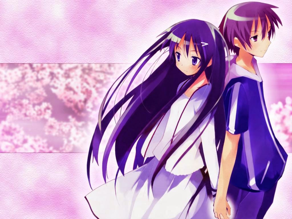 wallpaper anime cantik,cartoon,anime,cg artwork,violet,long hair