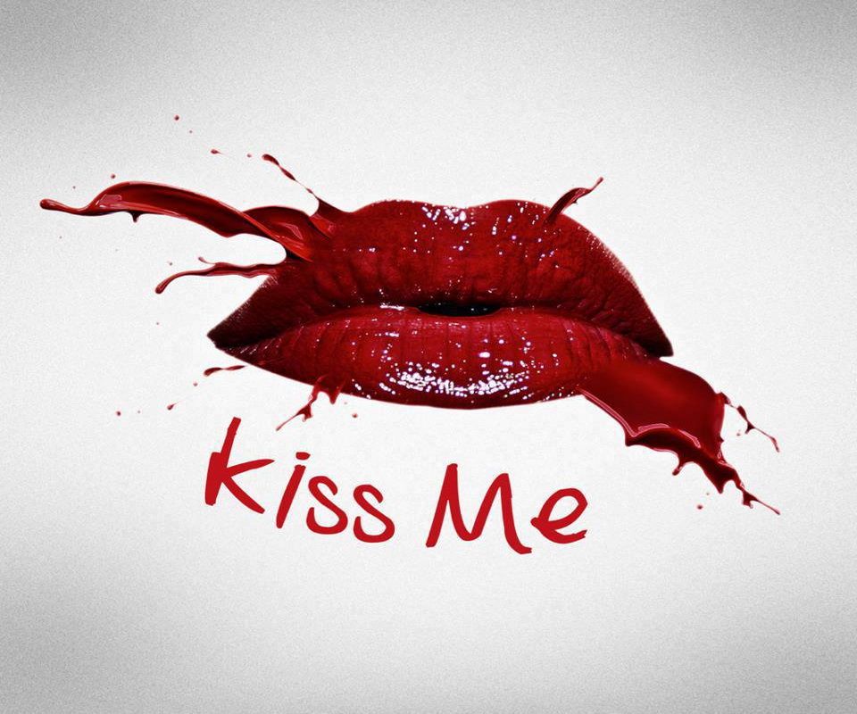 embrasse moi fond d'écran,lèvre,rouge,texte,police de caractère,illustration
