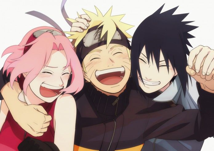 wallpaper sasuke dan sakura,cartoon,anime,facial expression,mouth,fun