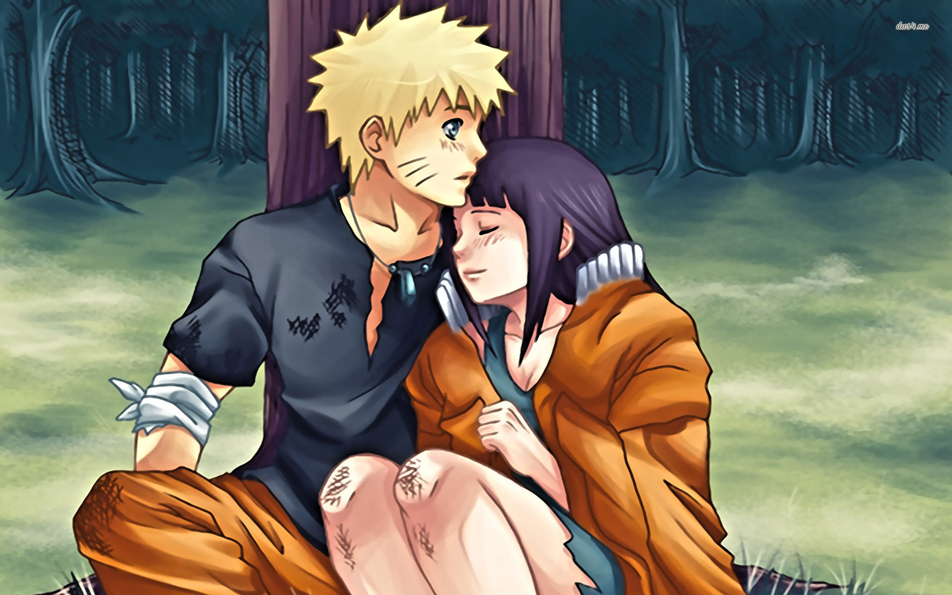 wallpaper sasuke dan sakura,cartoon,anime,cg artwork,fictional character,artwork