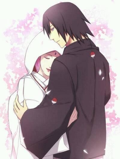 wallpaper sasuke dan sakura,anime,cartoon,black hair,interaction,hug