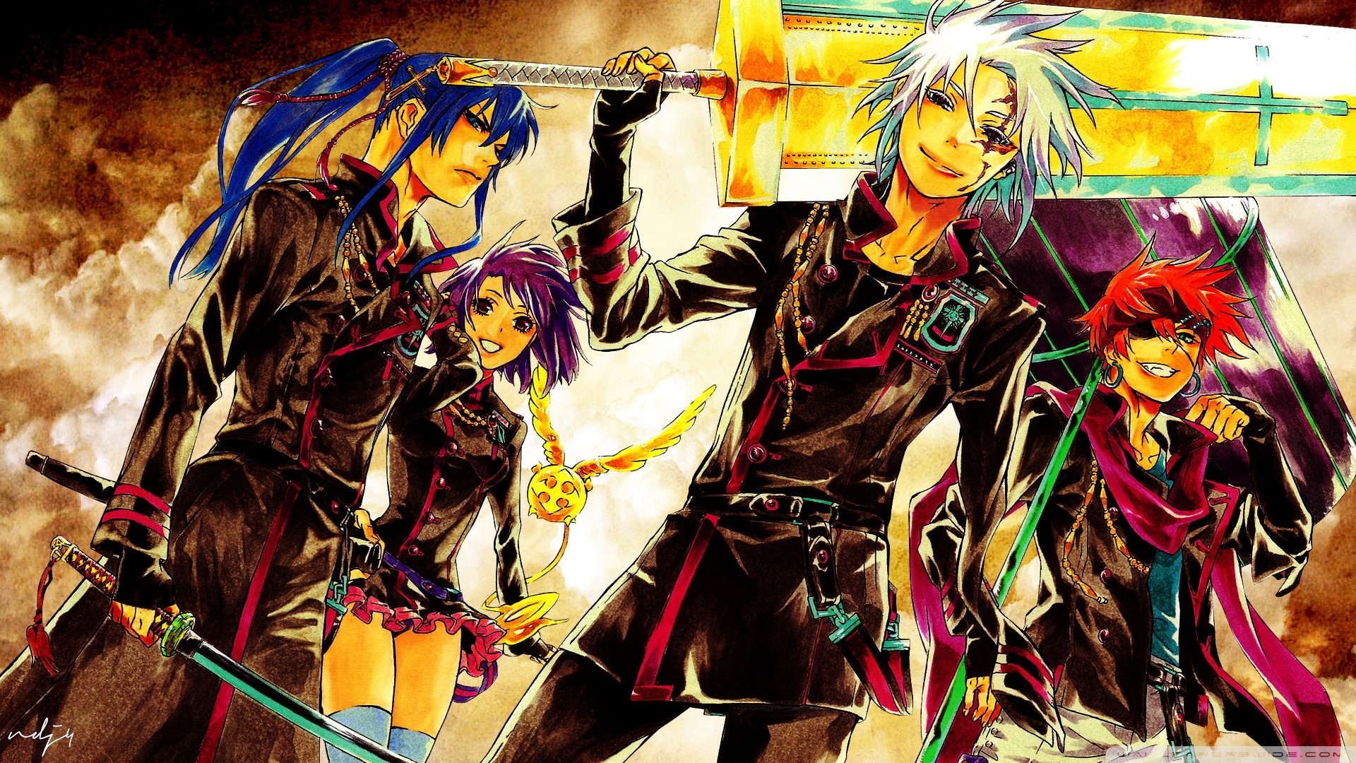 d gray man wallpaper,cartoon,anime,cg artwork,black hair,games