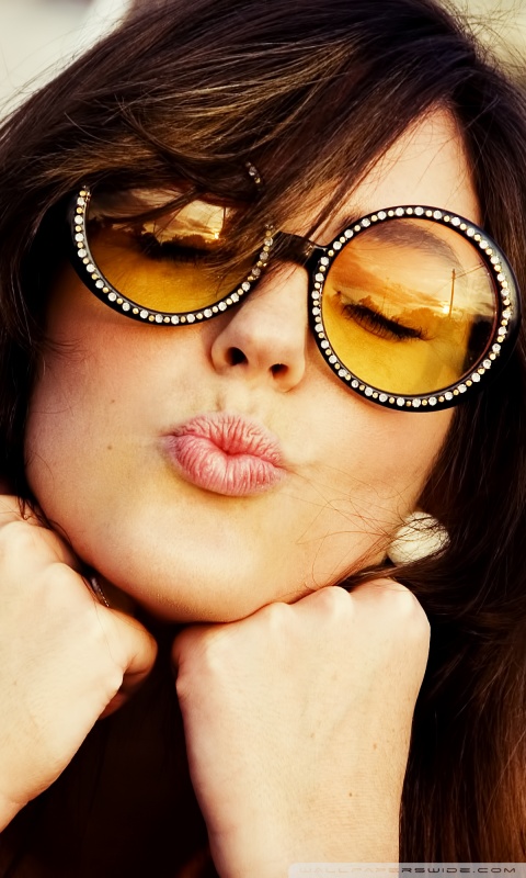 love kiss wallpapers for mobile,eyewear,glasses,face,hair,sunglasses
