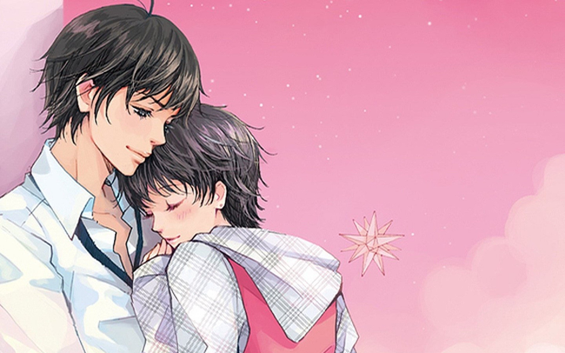 hot hugs and kisses wallpapers,cartoon,anime,black hair,interaction,mouth