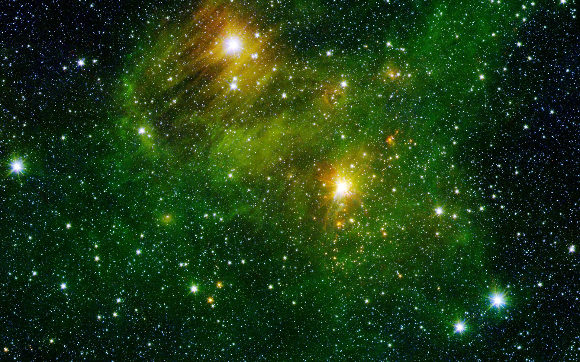 fondo de pantalla de espacio verde,verde,naturaleza,nebulosa,espacio exterior,objeto astronómico