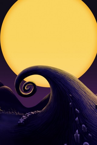 nightmare before christmas phone wallpaper,yellow,illustration,cephalopod,animation,art