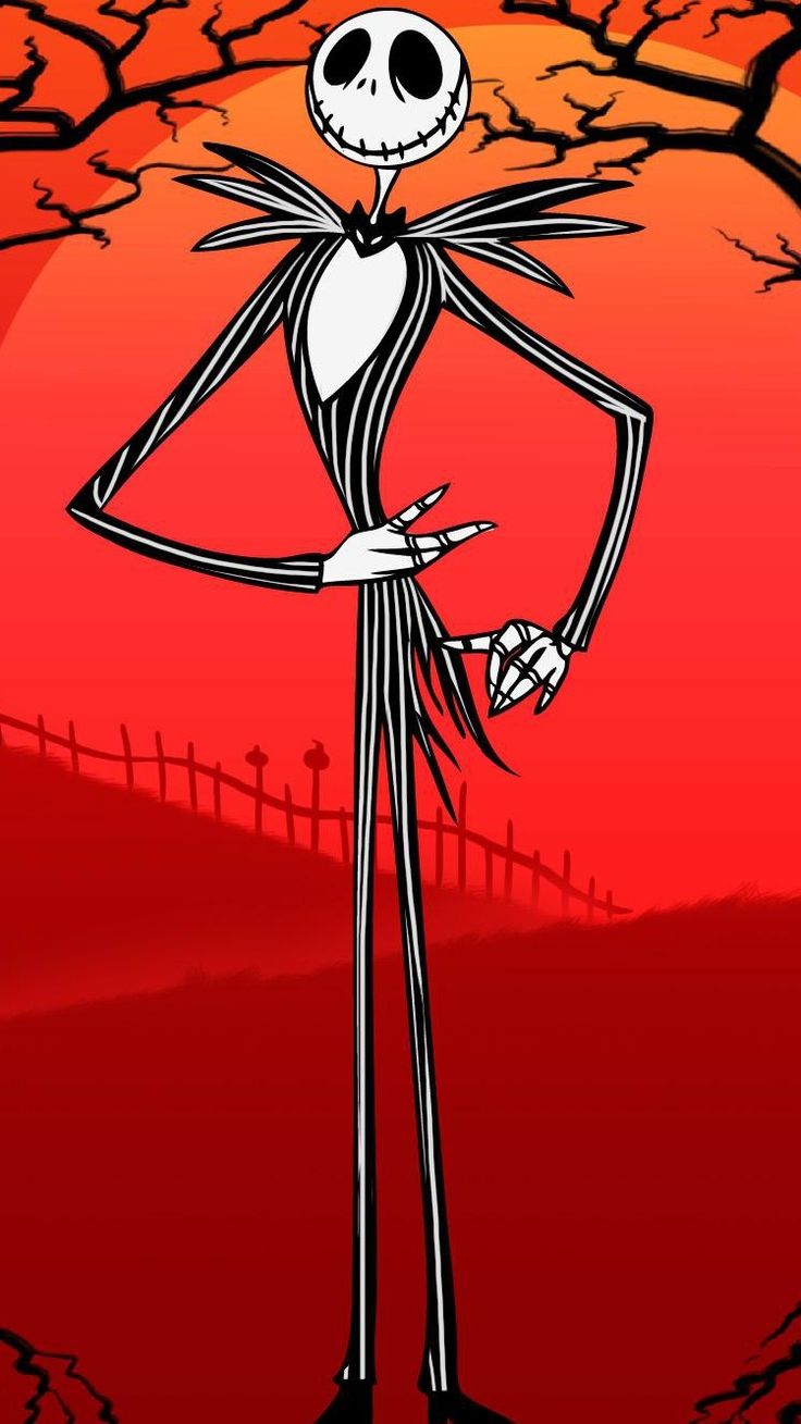 jack skellington iphone wallpaper,rot,karikatur,illustration,kunst,baum