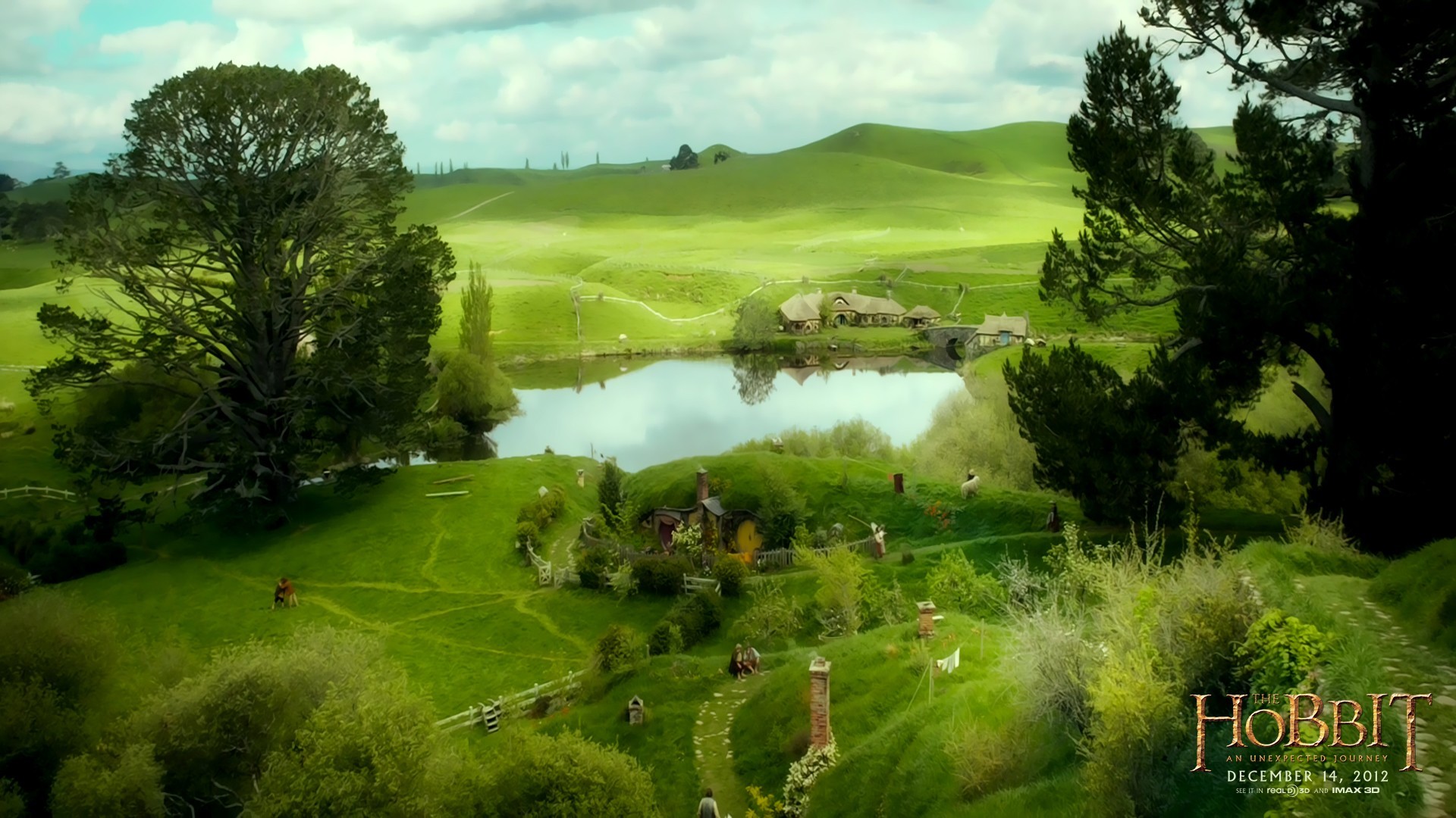 fond d'écran hobbit hd,paysage naturel,la nature,vert,terrain,prairie