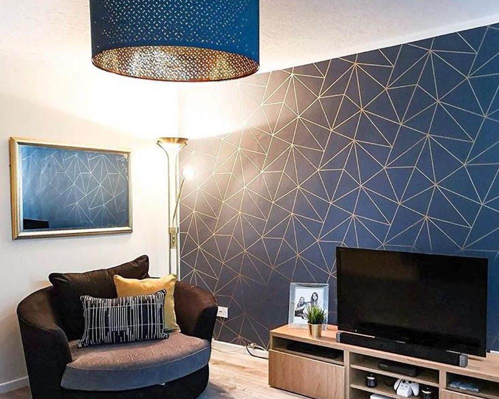 Navy Wallpaper Living Room Ideas WallpaperUse