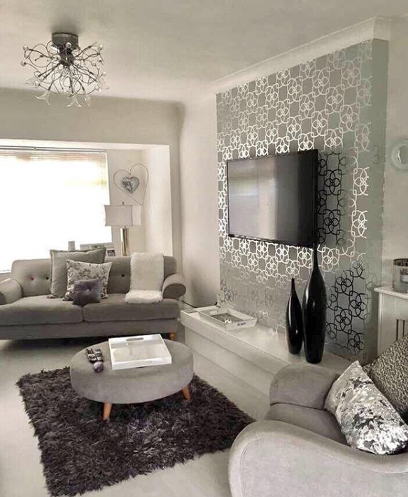 wallpaper decorating ideas living room,living room,room,interior design,furniture,white