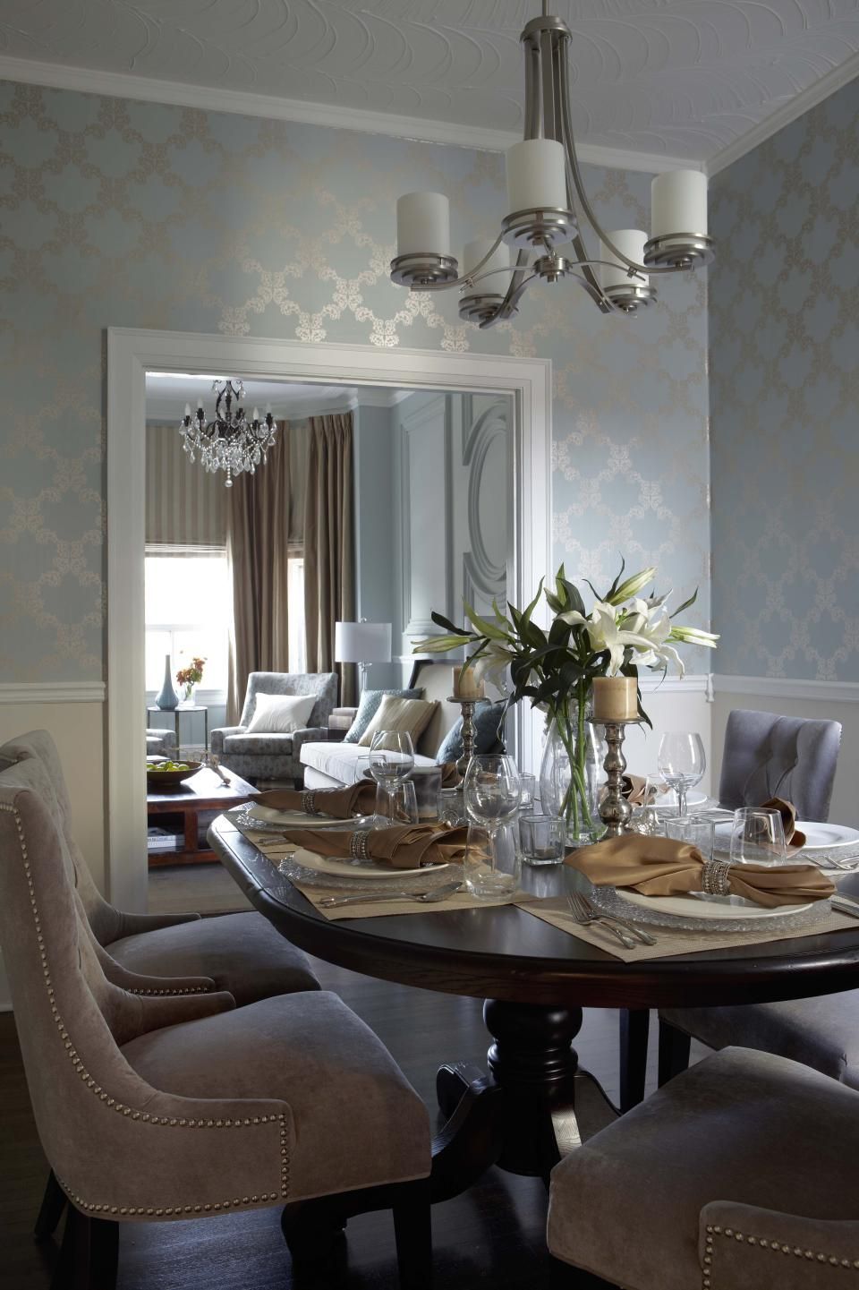 wallpaper for dining room modern,dining room,room,interior design,white,furniture