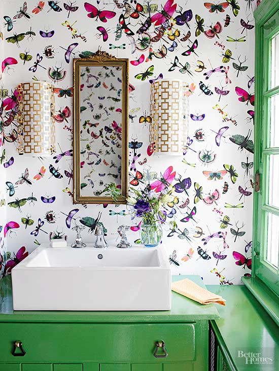 funky bathroom wallpaper,room,interior design,bathroom,wallpaper,pink