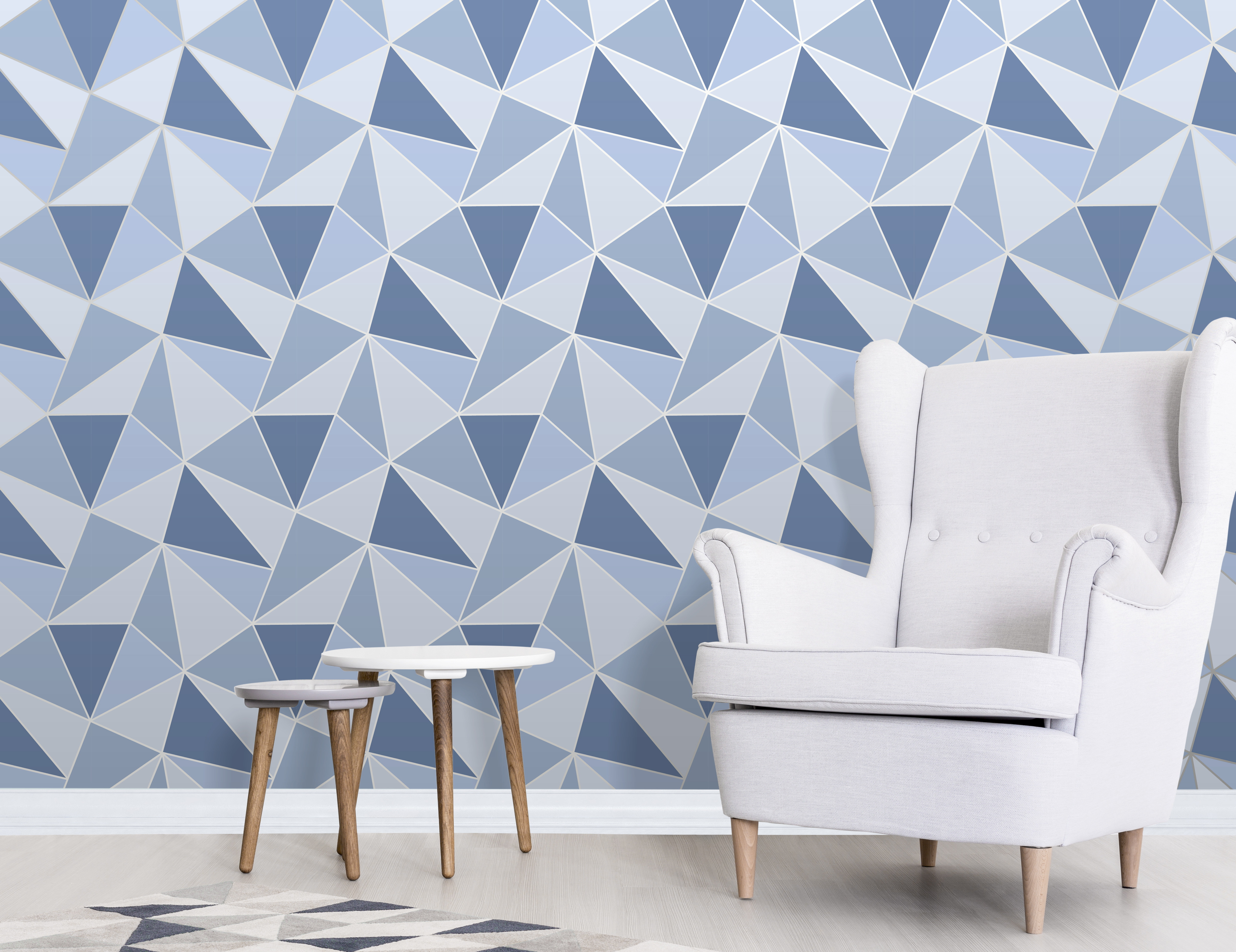 contemporary geometric wallpaper,wallpaper,wall,blue,furniture,interior design