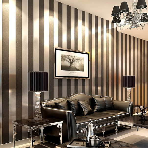 papier peint rayé blanc noir,salon,design d'intérieur,chambre,mur,meubles