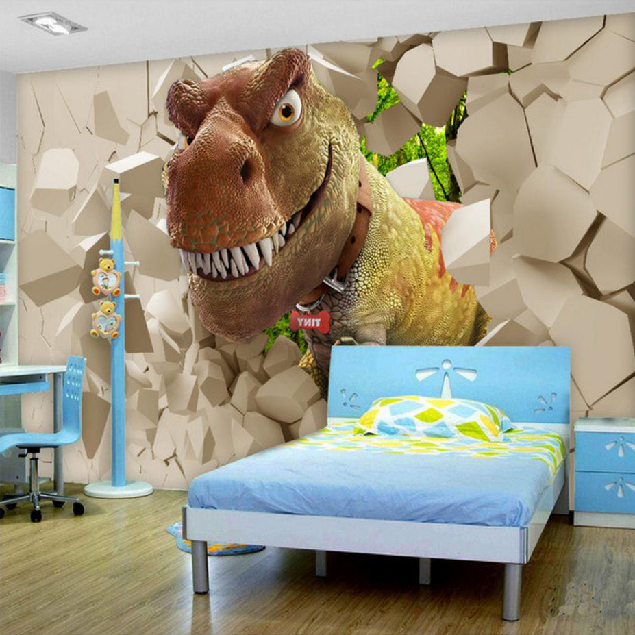papel tapiz de dinosaurio para dormitorio,dinosaurio,pared,habitación,mueble,fondo de pantalla