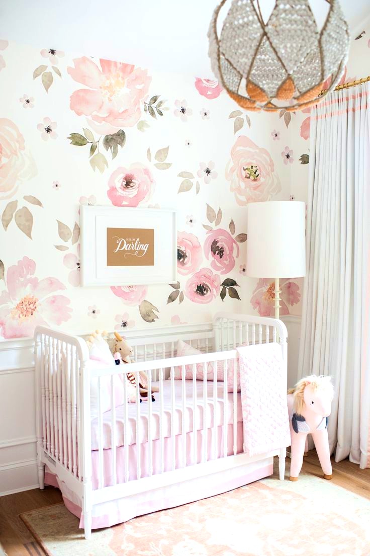 赤ちゃん保育園の壁紙英国,製品,ルーム,ピンク,ベッド,幼児ベッド