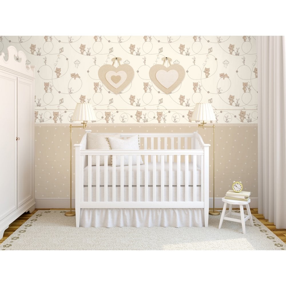 赤ちゃん保育園の壁紙英国,製品,白い,幼児ベッド,ルーム,家具