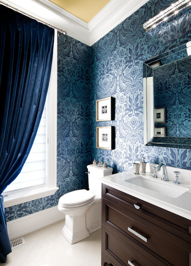 wallpaper trends for bathrooms,bathroom,room,blue,interior design,tile
