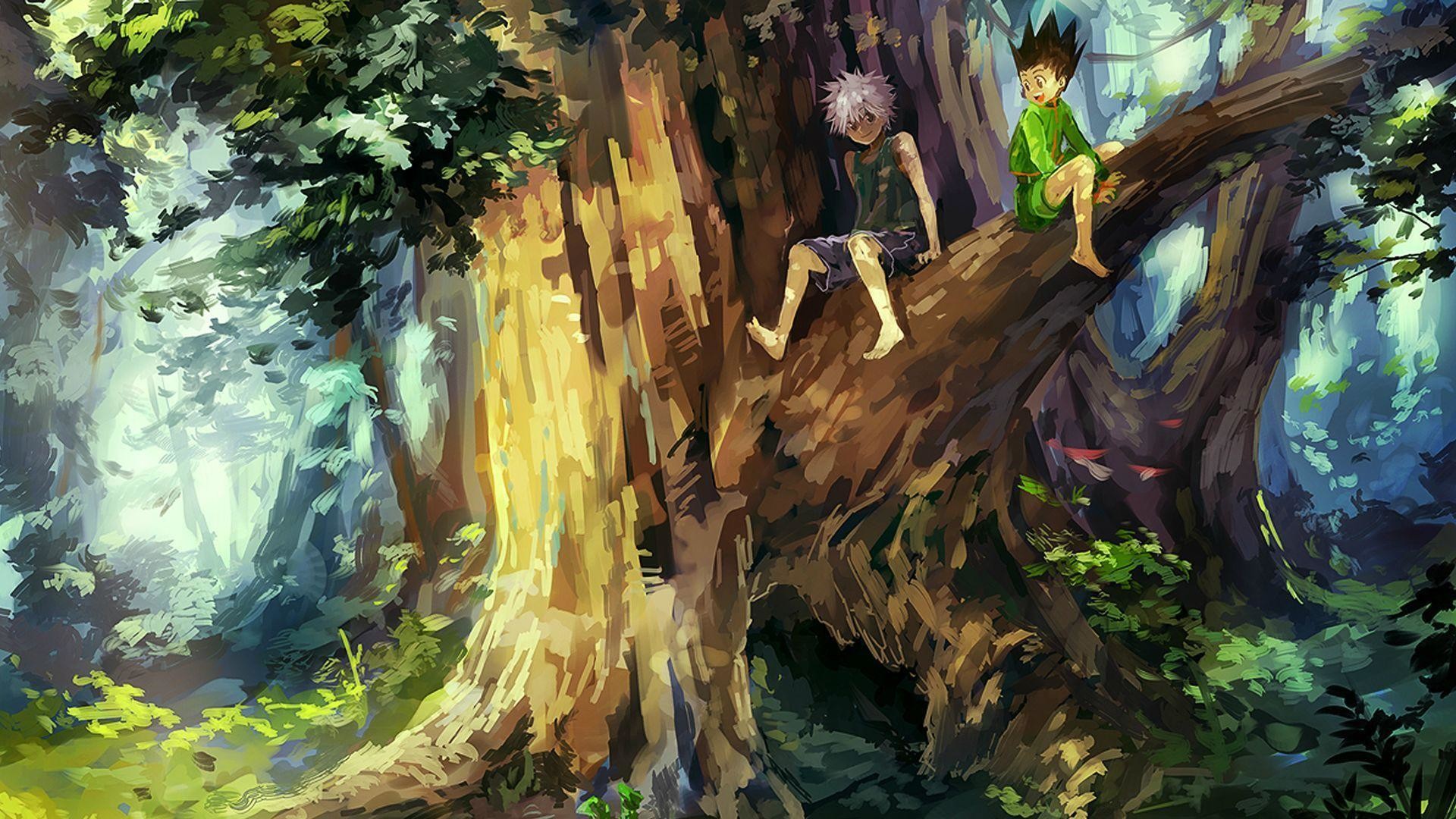 gon wallpaper hd,natura,albero,pittura,giungla,vecchia foresta di crescita