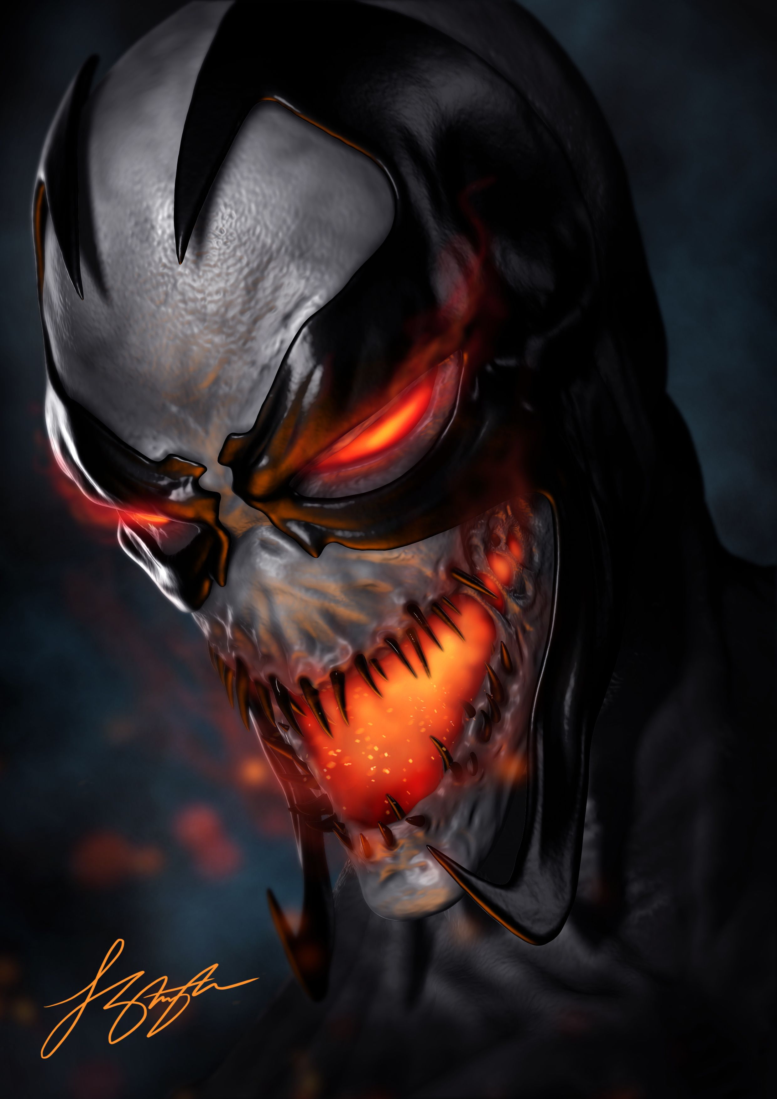 anti wallpaper,demon,mouth,fictional character,illustration,supernatural creature