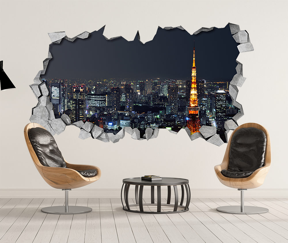 wallpaper stickers for wall,furniture,human settlement,skyline,city,table