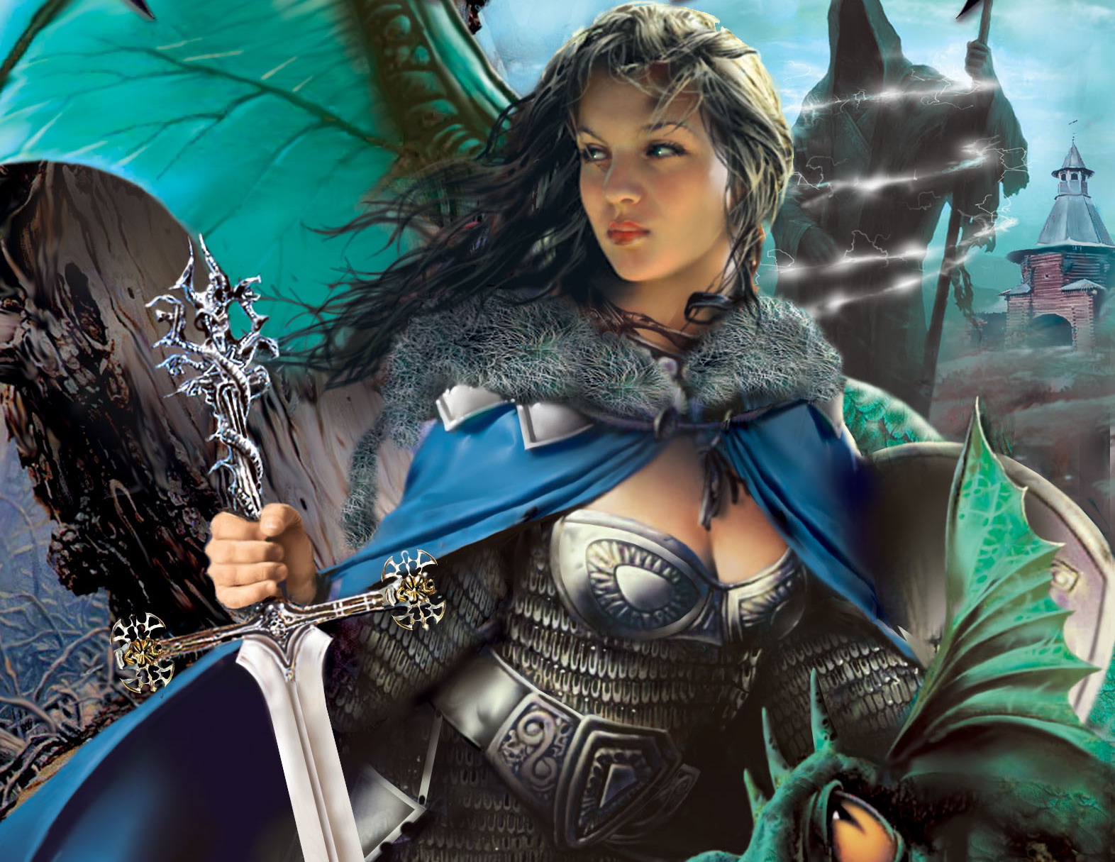 female warrior wallpaper,cg artwork,fictional character,games,adventure game,black hair
