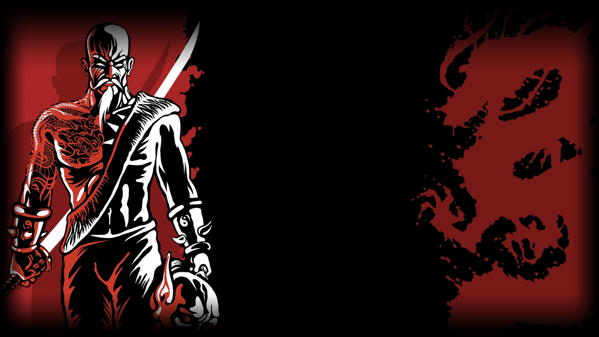 shadow warrior wallpaper,graphic design,fictional character,illustration,font,art