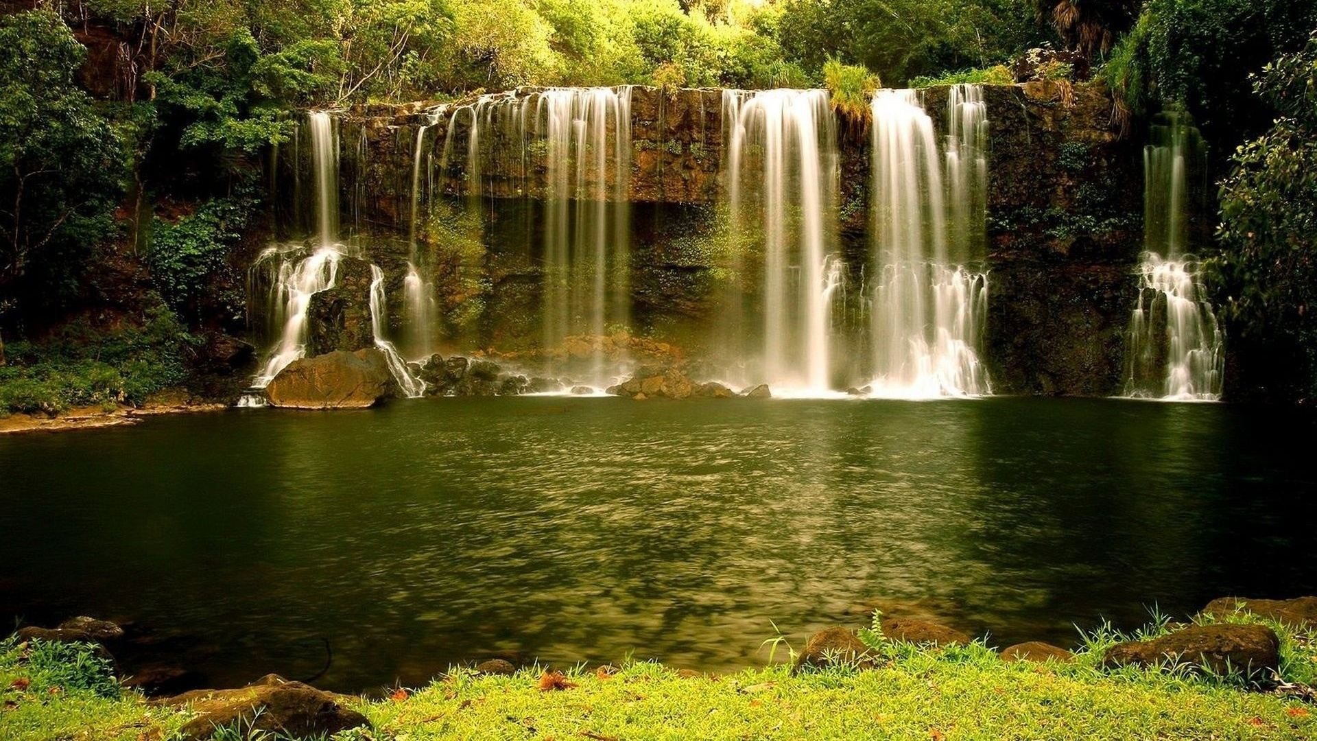 beautiful waterfall wallpaper,waterfall,water resources,body of water,natural landscape,nature