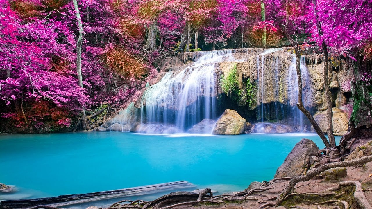 beautiful waterfall wallpaper,waterfall,body of water,natural landscape,nature,water resources